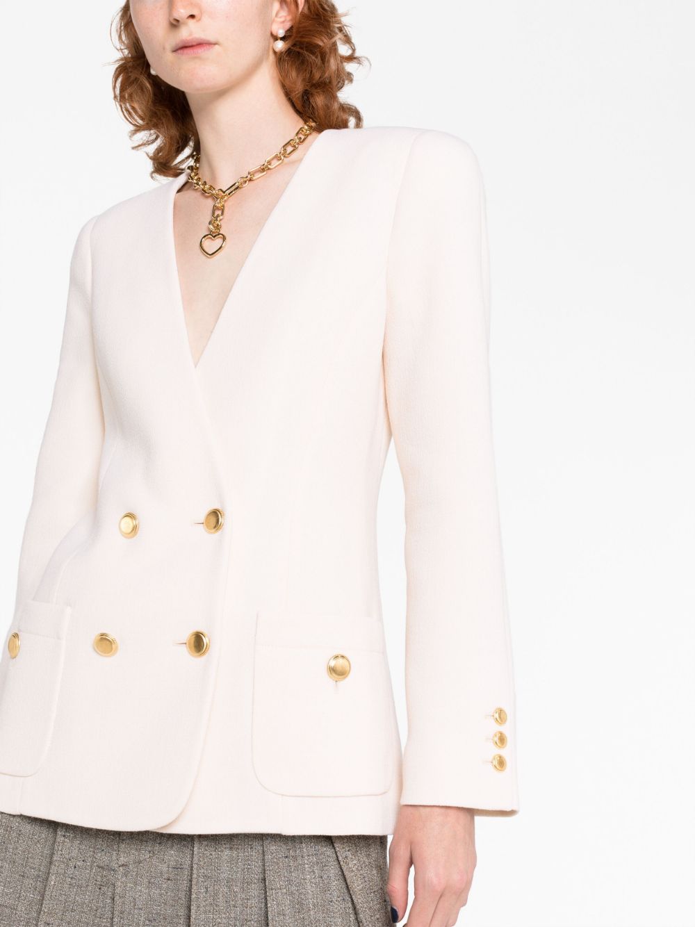 White tailored double breasted blazer women ALESSANDRA RICH